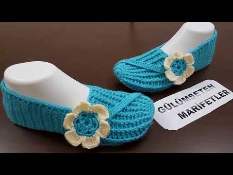 Видео: вязание тапочки спицами