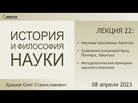Видео: Лекция 22 по истории и философии науки. Программы Лакатоса. Методологические принципы (Храмов О.С.)