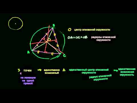 Видео: Три точки, задающие окружность