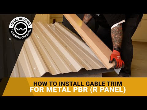 Видео: Как установить фронтонную планку для металлической кровли из панелей R и PBR: включая резку скосо...
