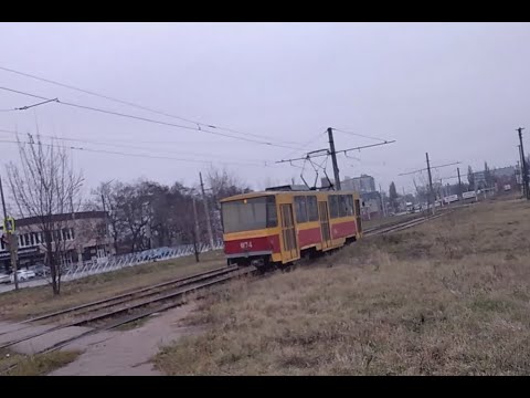 Видео: Курский трамвай - Двойка, весь маршрут! Tatra T6B5SU №074