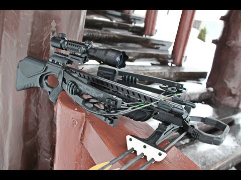 Видео: 205 фунтовый арбалет MainHunter DOOM - тестирование полнофунтажных плеч