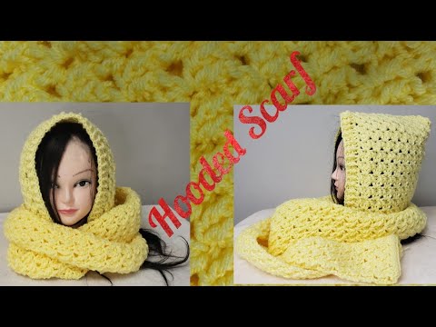 Видео: Как связать крючком шарф с капюшоном — просто