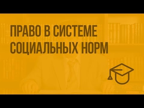 Видео: Право в системе социальных норм. Видеоурок по обществознанию 10 класс