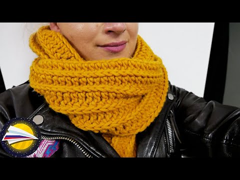 Видео: Красивый горчичный шарф крючком | Тестируем пряжу марки "Мy Oma"