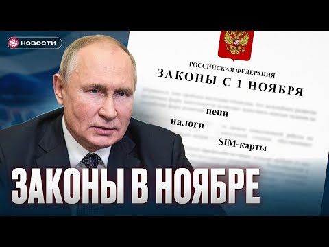 Видео: Новые законы ВСТУПЯТ в силу с 1 ноября! Налоги, пени, симкарты...