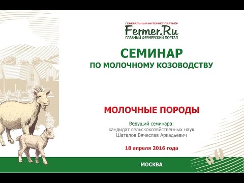 Видео: Молочные породы коз. Шаталов В.А. Кандидат с.-х. наук