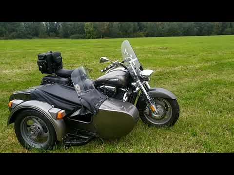 Видео: Honda VTX 1800 sidecar.Присоединение коляски от Урала.