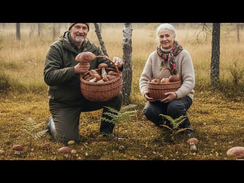 Видео: Поляна гигантских белых грибов на болоте. Чудесные грибы