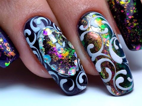 Видео: Новогодний Дизайн Ногтей Часы и вензеля | Маникюр 2017 | Nail Art Designs