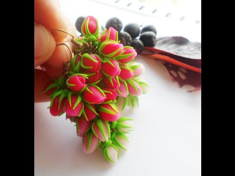 Видео: Серьги "НЕРАСПУСТИВШИЕСЯ БУТОНЫ" из глины FIMO
