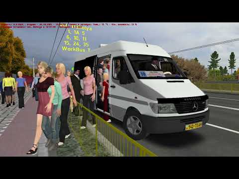 Видео: OMSI 2 | Mercedes-Benz Sprinter 312D Tuning | Серо-белый спринтер ездит по Коцюбинску 10 МАРШРУТ