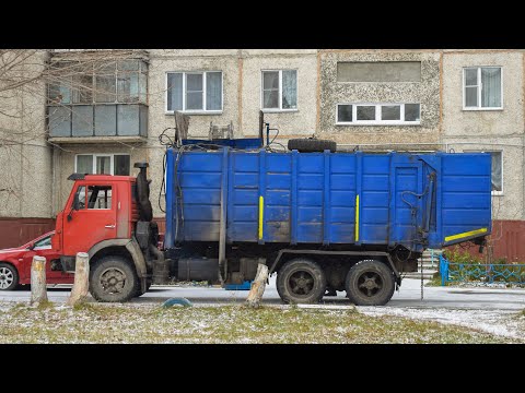 Видео: Мусоровоз КО-415А на шасси КамАЗ-53213 (Х 090 НЕ 22)