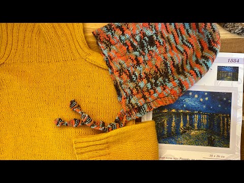 Видео: Вязаные вещи Хорошая пряжа и Звёздная ночь над Роной вышивка
