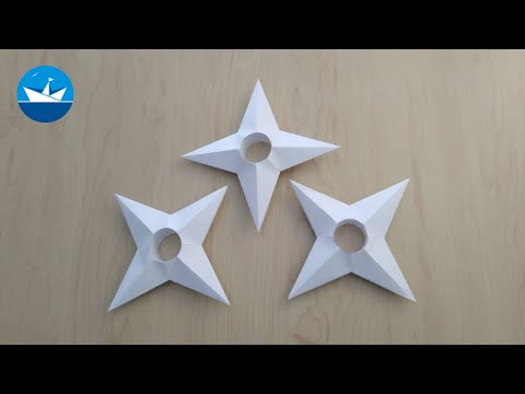 Видео: Ниндзя-сюрикен из бумаги/Paper ninja shuriken/Оригами