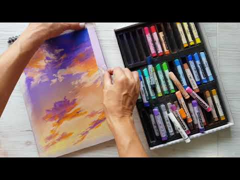 Видео: Как нарисовать облака пастелью? Бесплатный урок