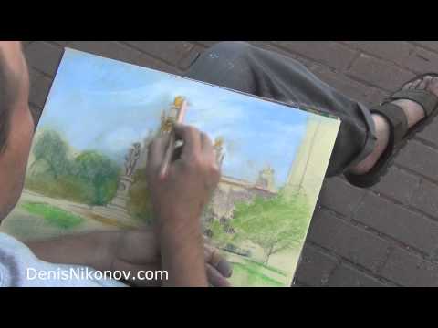 Видео: Главное здание МГУ. Пастель. Бесплатный урок