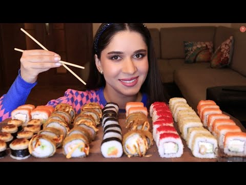 Видео: 76 СУШИ/РОЛЛОВ МУКБАНГ #AskFatima #mukbang