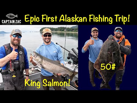 Видео: Палтус и королевский лосось весом 50 фунтов! Первая грандиозная рыбалка на Аляске! Ловля палтуса ...