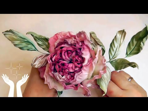 Видео: Мастер-класс: Роза "Коллет" из шелка. Все этапы создания цветка из шелка