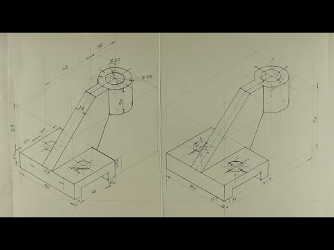 Видео: Копировать изометрию - 25 - Инженерный чертёж - Технический чертёж