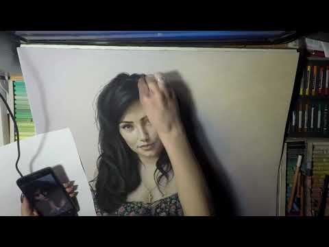 Видео: speed painting,  портрет сухой пастелью