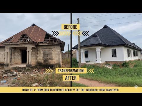 Видео: Это здание было отремонтировано из этого в это в Бенин-Сити с помощью этих процедур.
