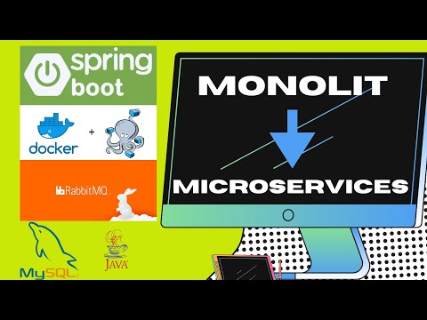 Видео: Spring Монолит в Микросервис + MySql + Docker + RabbitMQ [Monolit to microservices]