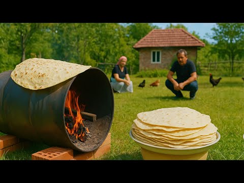 Видео: Традиционный хлеб лаваш: выпечка хлеба на бочке - Азербайджанская сельская жизнь