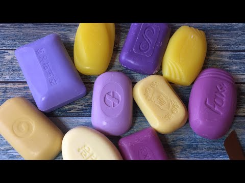 Видео: Жёлтое и фиолетовое мыло/резка мыла//cutting yellow &purple soaps