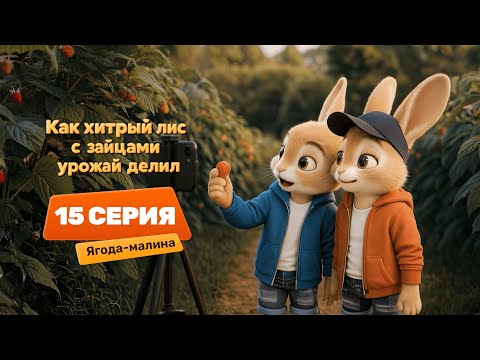 Видео: Серия 15 – Ягода-малина | Как хитрый лис с зайцами урожай делил