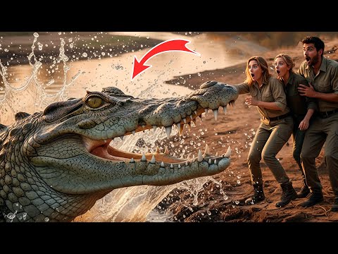 Видео: У берега всплыл крокодил — туриста отделяли секунды