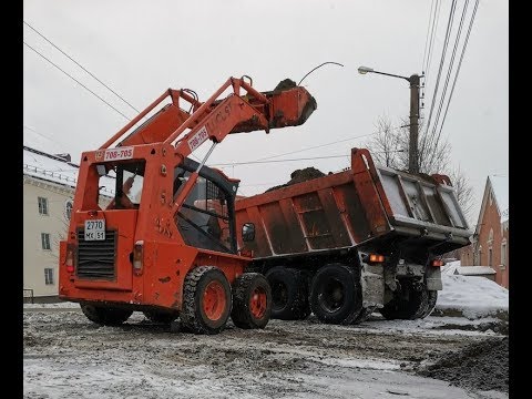 Видео: Манипулятор и мини погрузчик, работа.