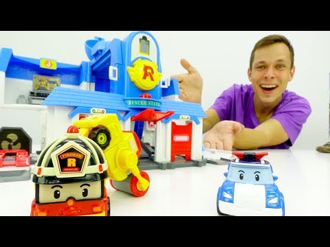 Видео: Машинки Робокар Поли. Распаковка игровых наборов. Ремонт дороги