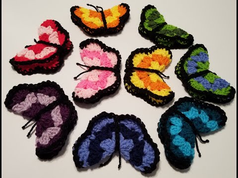 Видео: Красивая вязаная крючком бабочка