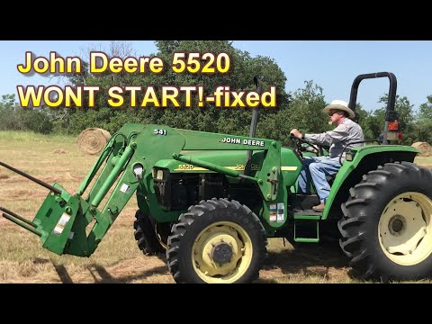 Видео: John Deere 5520: заводная рукоятка, запуск не зафиксирован
