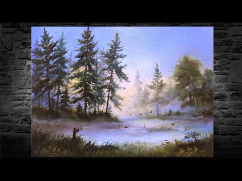 Видео: #46 ТУМАННОЕ УТРО. Как нарисовать пейзаж маслом | How to Paint How to Paint Forest Landscape.