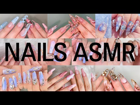 Видео: Коллекция АСМР для ногтей 💙 Дизайн ногтей 💅 Наращивание ногтей