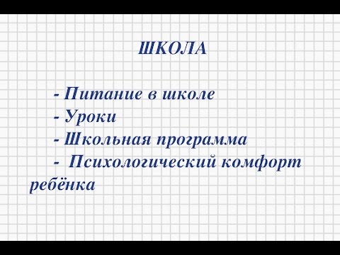Видео: Школа: питание, уроки, программа, психологический комфорт./ Ответы на вопросы