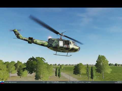 Видео: UH 1H Взлёт и посадка с разгоном и торможением вне зоны влияния воздушной подушки