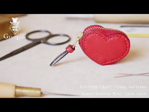 Видео: ｜ Ремесло из кожи ｜ Изготовление мини-футляра для монет с круглой молнией в форме сердца