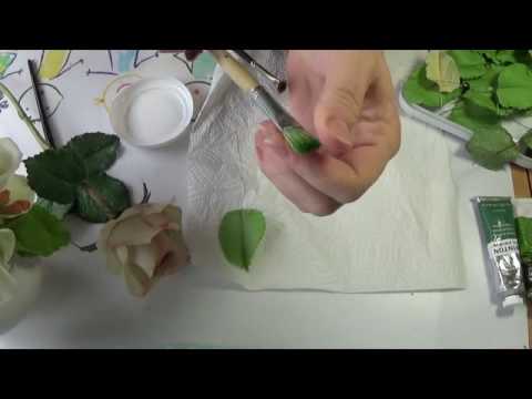 Видео: Тонировка листа розы ч.1. МК от Риты. Tinted leaves roses. MK by Rita