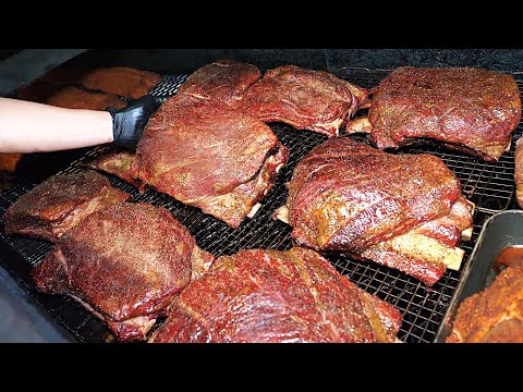 Видео: Вкус рая!! Продажа 2 тонн мяса в месяц. Барбекю в американском стиле / Корейская уличная еда