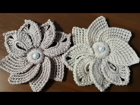 Видео: Необычный ЦВЕТОК КРЮЧКОМ. Цветок для начинающих. Flowers crocheted.