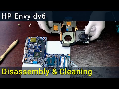 Видео: HP Envy dv6 Разборка, чистка вентилятора от пыли и замена термопасты