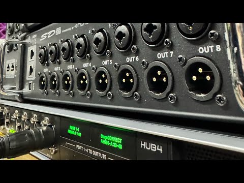 Видео: Использование Midas Hub4 для использования 4 SD8 через отдельные кабельные тракты при подключении...