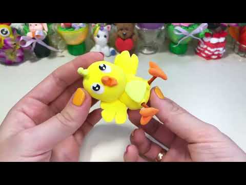 Видео: Цыпленок из воздушного пластилина. Идея поделки на Пасху #diy #plastic #поделки #пасха #идеи
