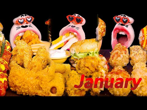 Видео: Все вкусные моменты января в одном месте! 📅😋 ASMR Mukbang Eating Show :)