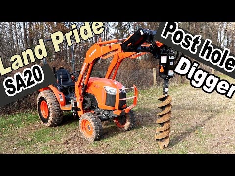 Видео: Навесное оборудование Kubota серии B — копатель ям для столбов Land Pride SA20