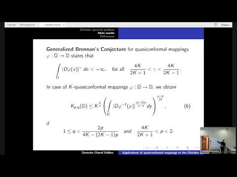 Видео: ГА2024: Ш.Э. Денеше — Applications of quasiconformal mappings to the Dirichlet problem...